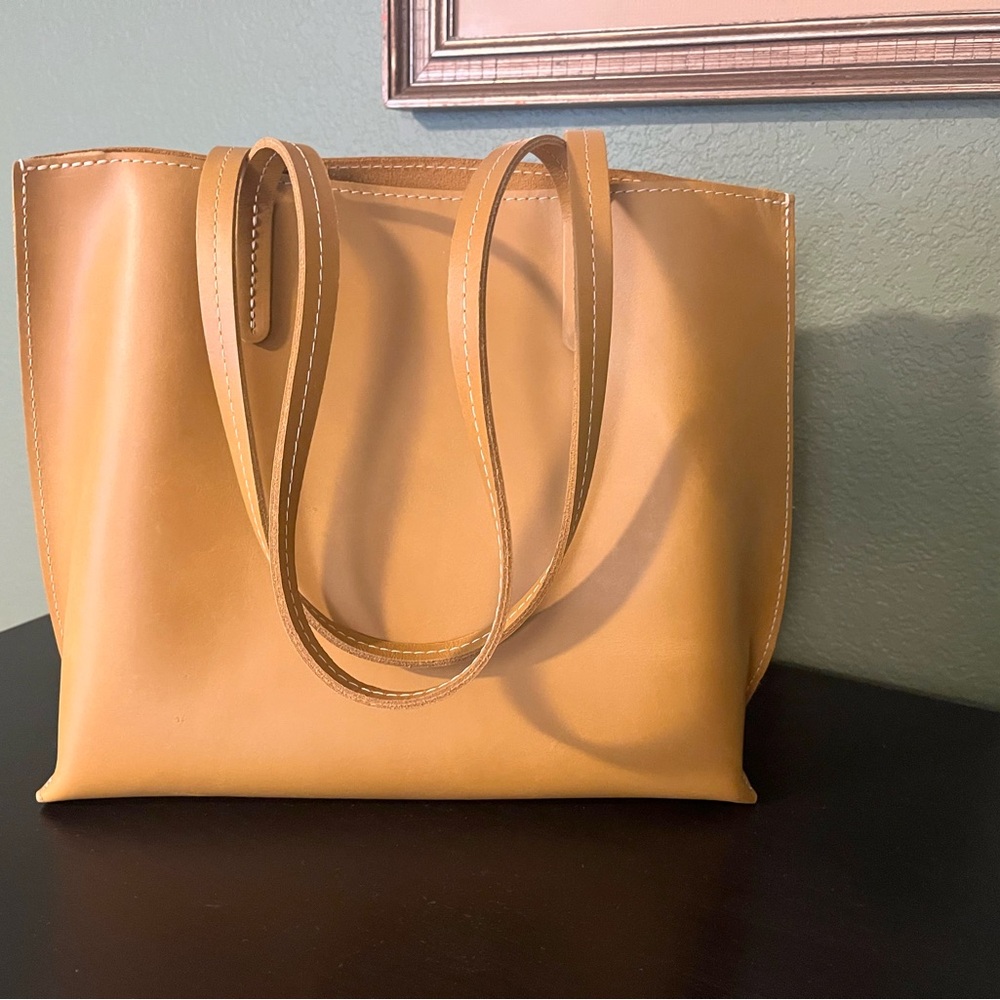 Portland Leather Goods Medium August Tote in Mango - Picture 2 of 8